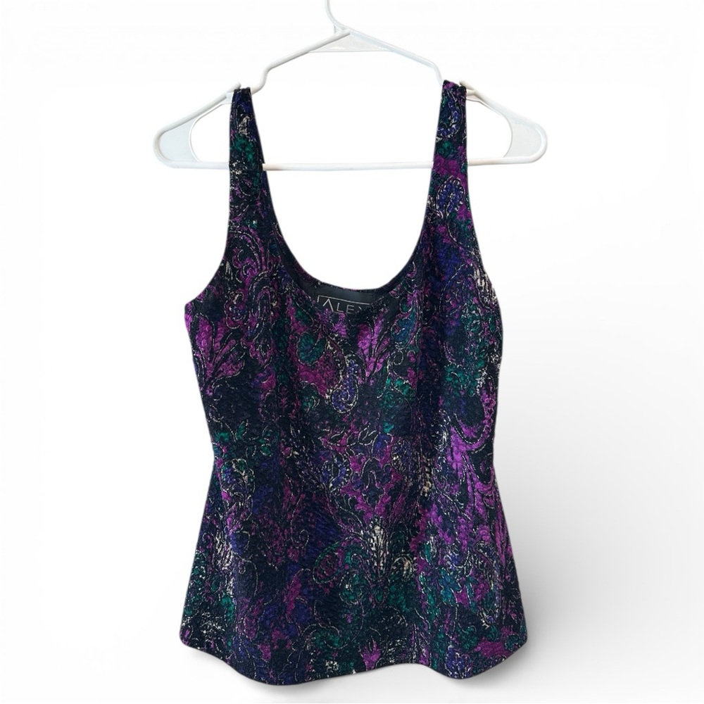Vintage 90’s Alex Evenings Dark & Metallic Tones Multicolor Tank Top S/M